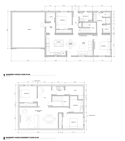 Floor plan for 4 beds, 3 baths, 2496 sqft